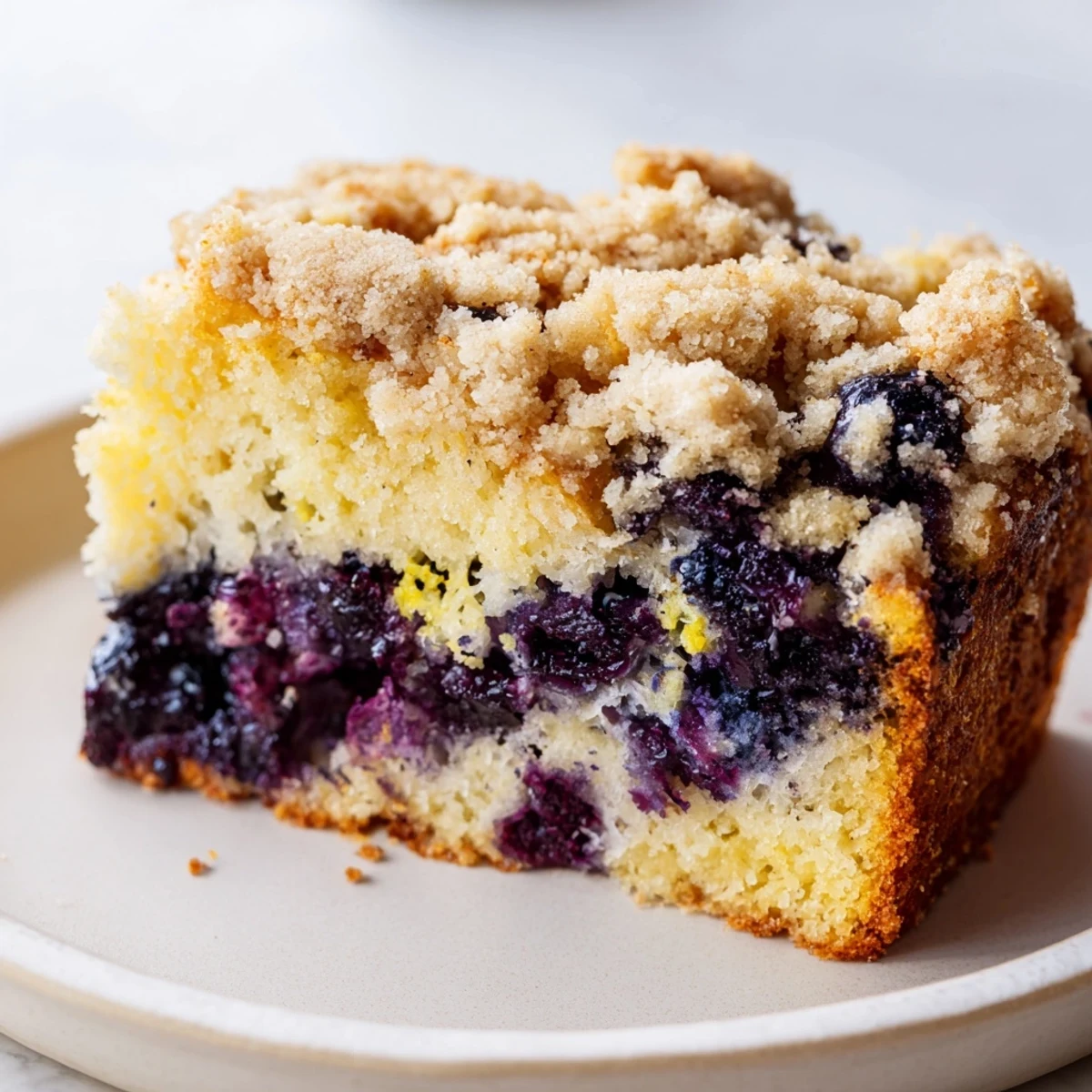 This homemade Lemon Blueberry Coffee Cake features a bright, sunny glaze drizzled over a golden-brown loaf, ready to be enjoyed with a cup of coffee.