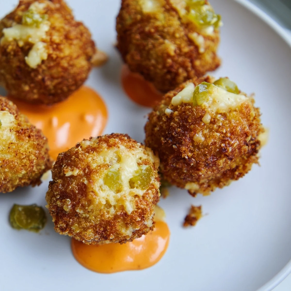 These savory Reuben balls are garnished with fresh dill, ready to be dipped into a zesty, homemade spicy Thousand Island sauce.