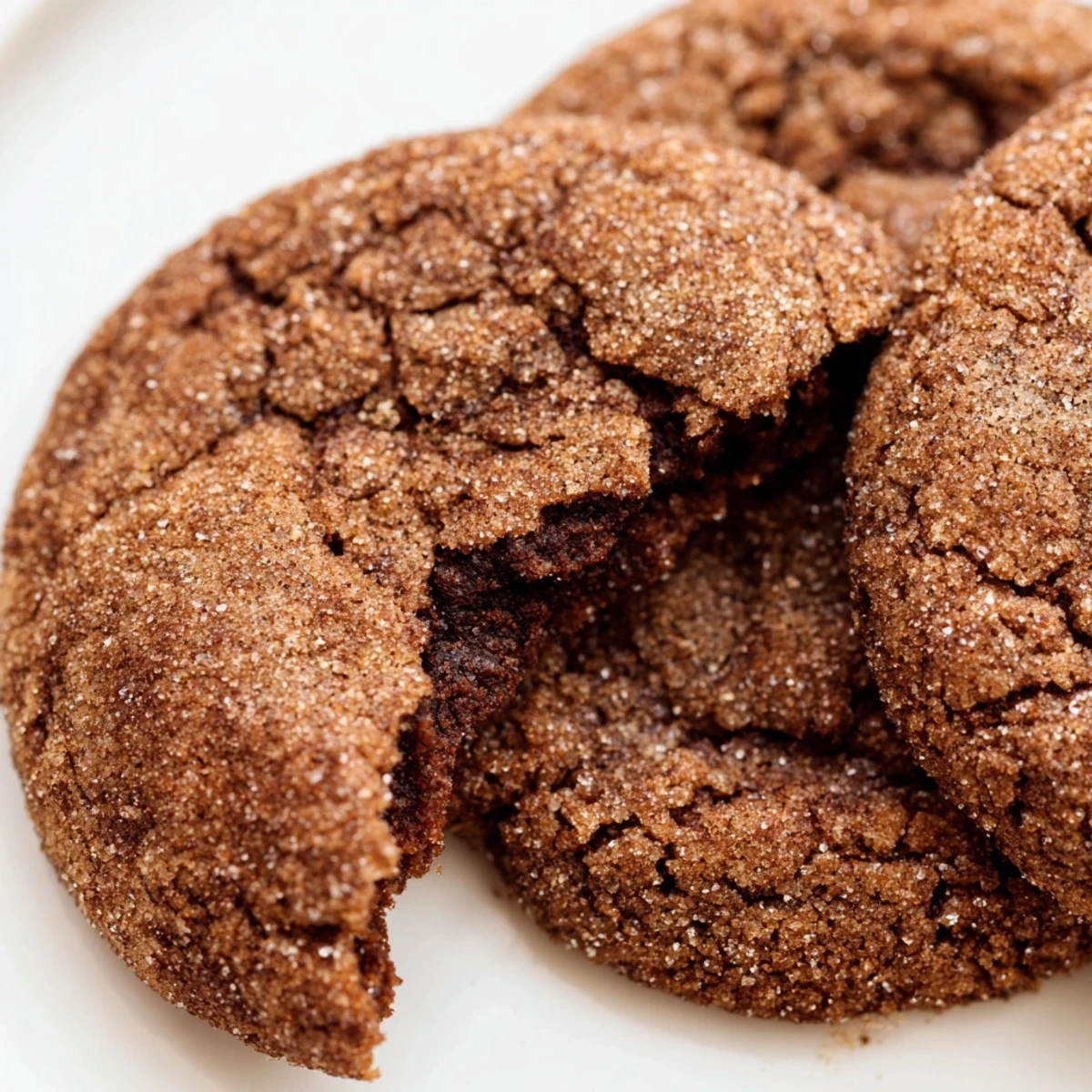 Homemade Chocolate Snickerdoodles arranged on a white plate, ready to be enjoyed with a tall glass of milk.