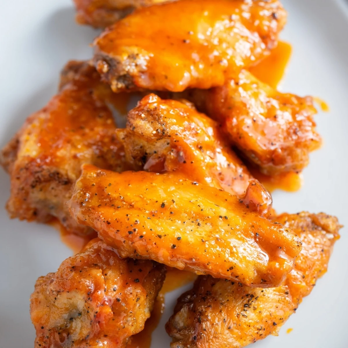 Delicious Crispy Smoked Buffalo Wings tossed in homemade spicy sauce, garnished with celery for a classic American appetizer.