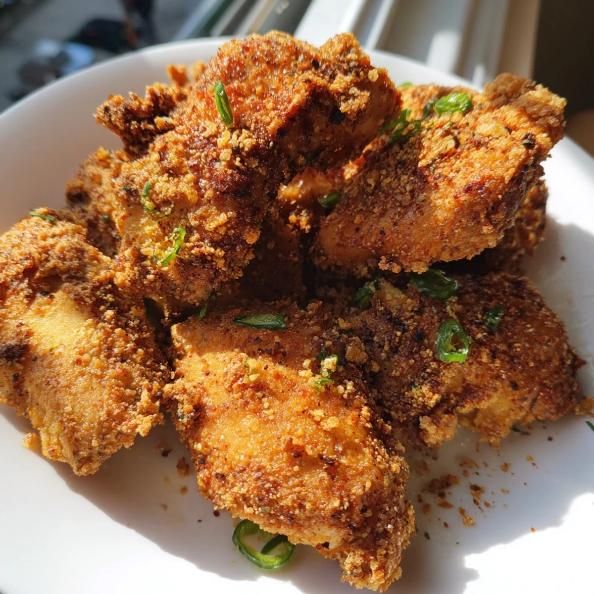 Juicy chicken pieces coated in spicy jalapeño breading served alongside cooling ranch dip