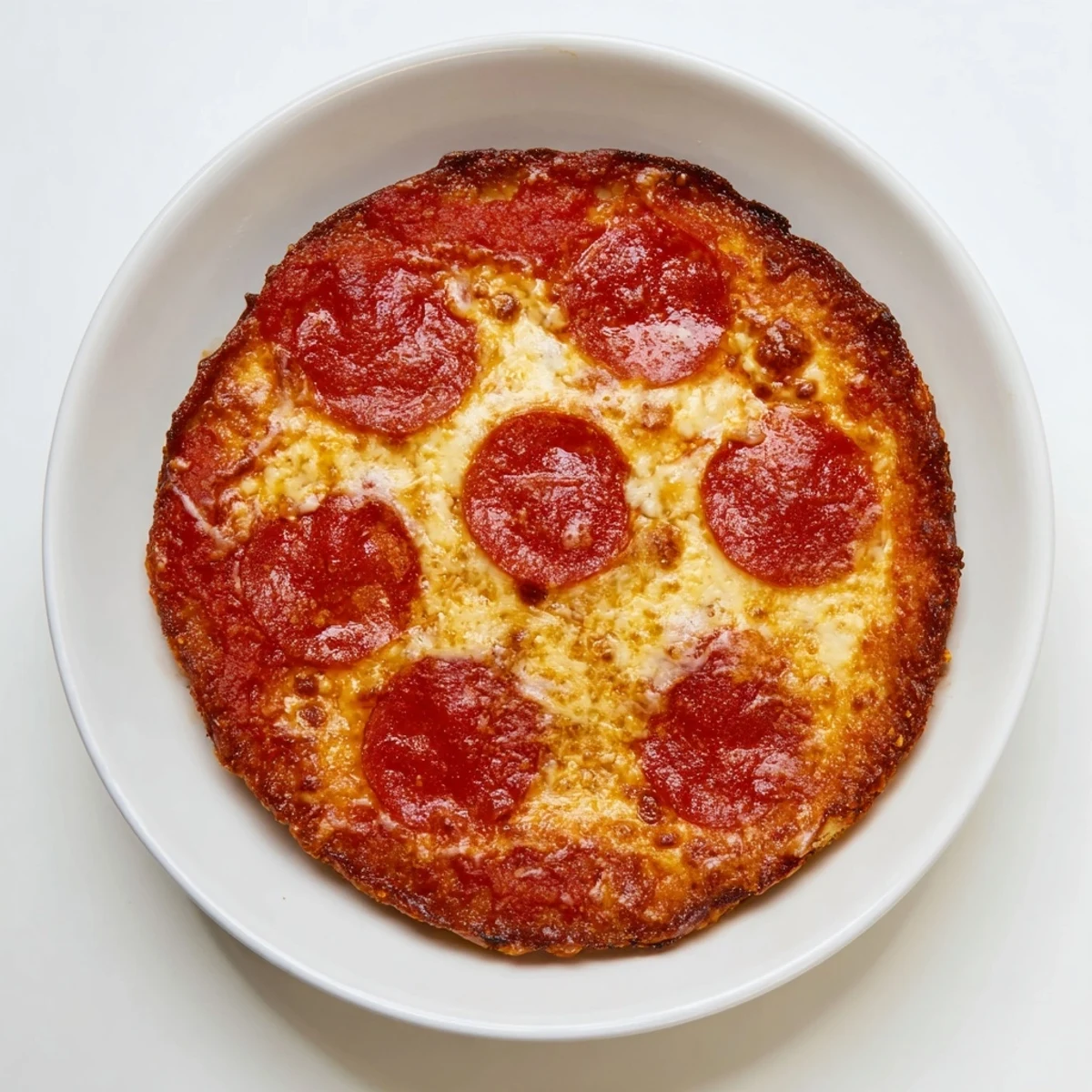 Golden Pizza Hut pan pizza with thick crispy crust and bubbling melted mozzarella cheese