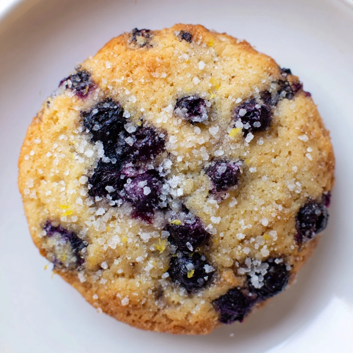 A warm batch of homemade blueberry muffin cookies cooling on a wire rack