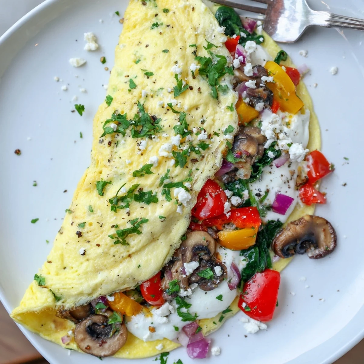 Protein-packed Egg White Omelette with Vegetables served hot beside whole-grain toast.