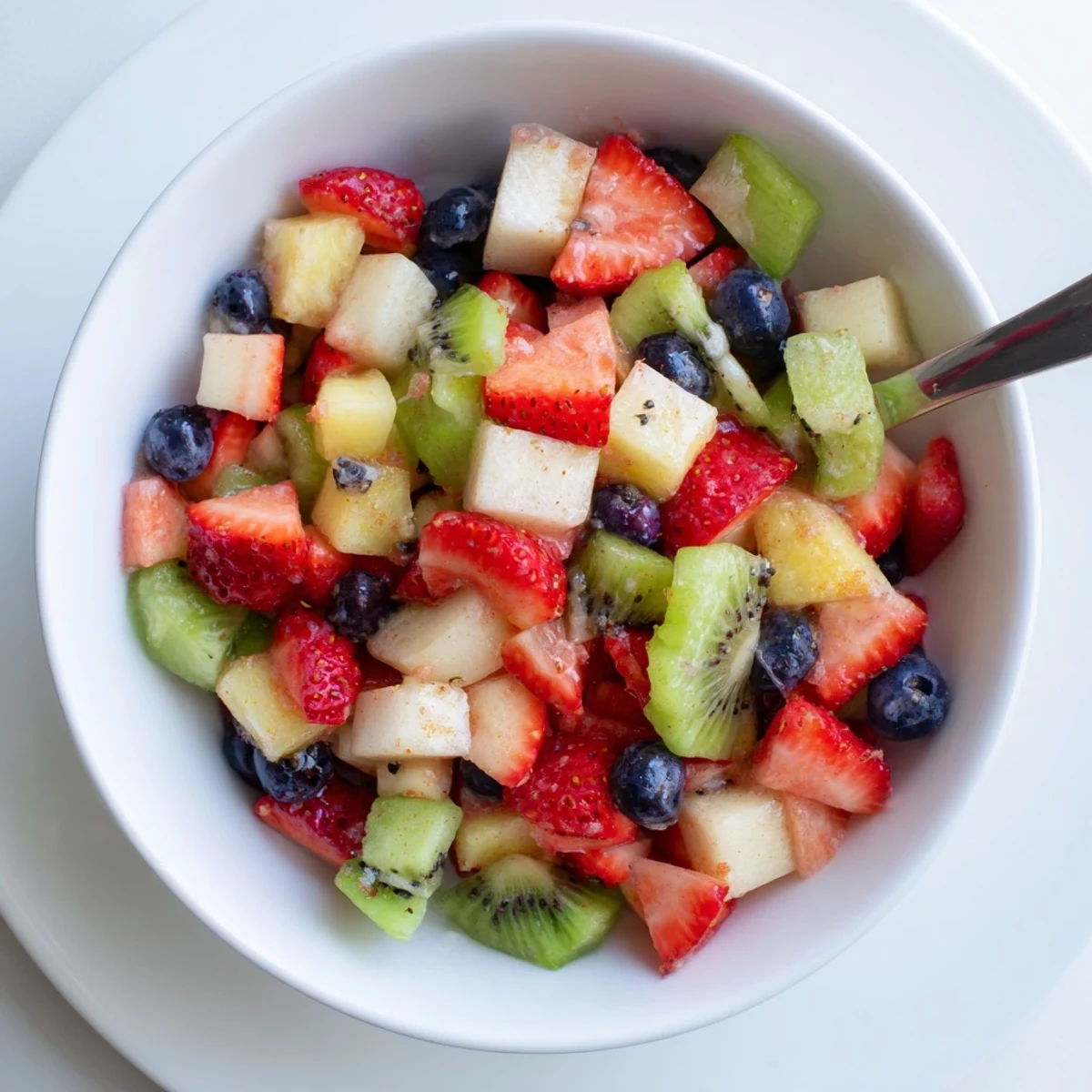 Fruit Salsa With Cinnamon Sugar Tortilla Chips served chilled with crispy wedges