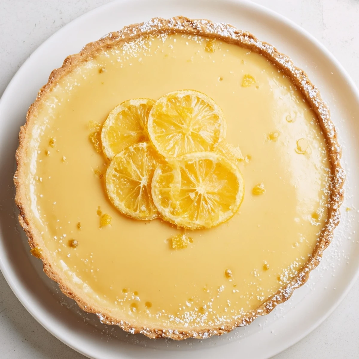 Freshly chilled Creamy Lemon Tart Recipe served with berries and zesty aroma