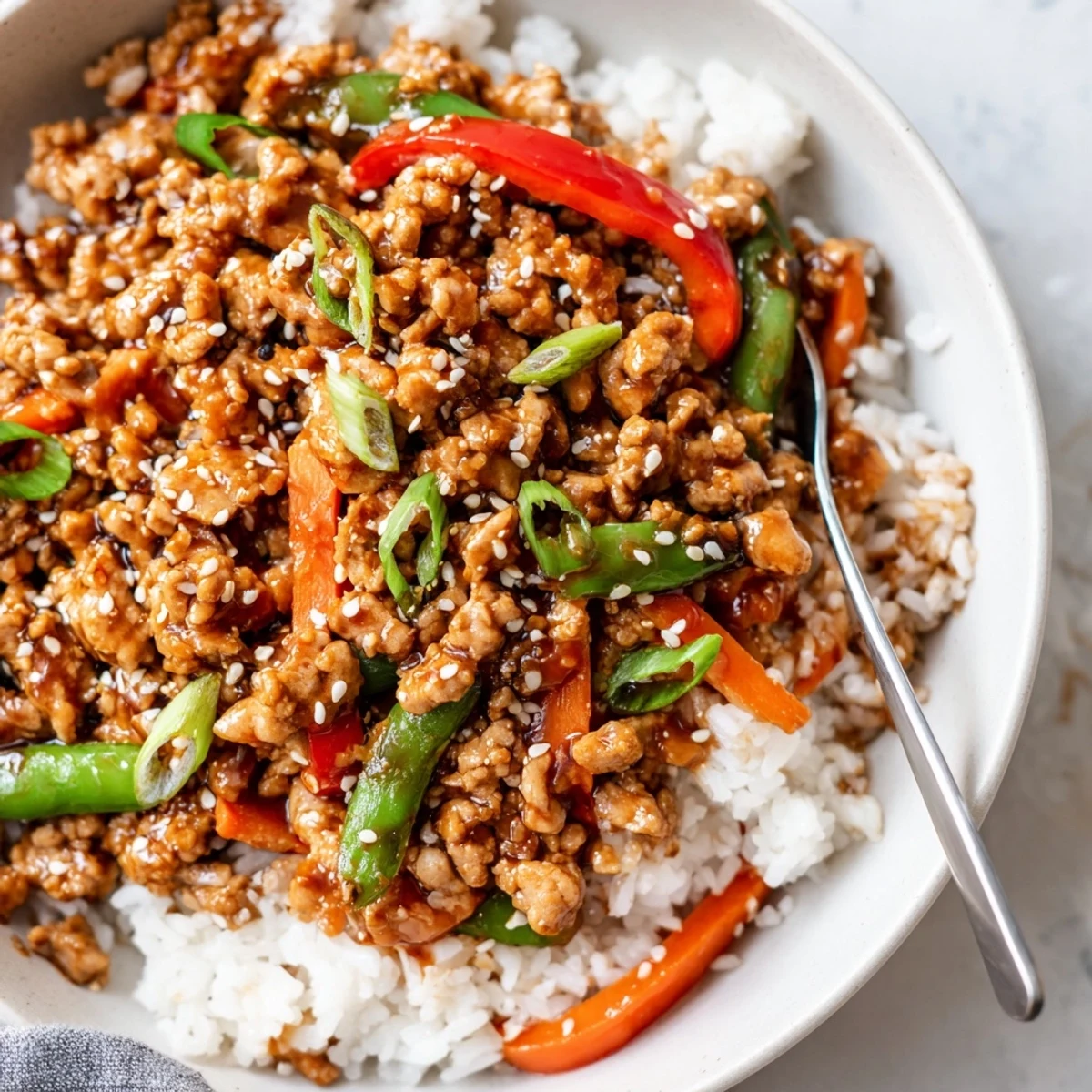 Weeknight Teriyaki Turkey Rice Bowls: tender turkey glazed, crunchy veggies, quick dinner
