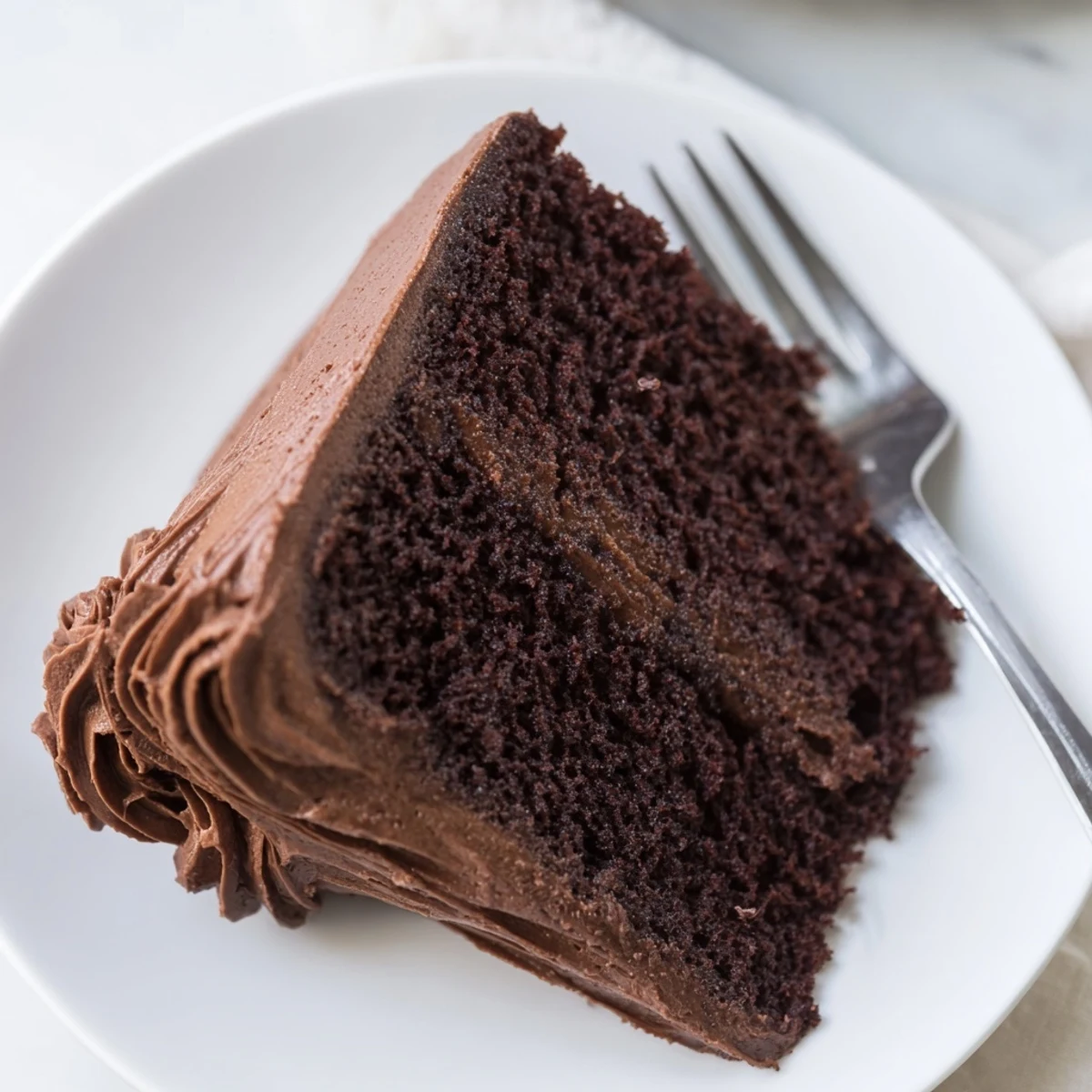 Rich double-layer Matilda chocolate cake featuring thick cocoa buttercream and moist dark chocolate crumb