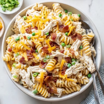 Golden slow cooker crack chicken casserole loaded with ranch seasoned pasta and savory cheese