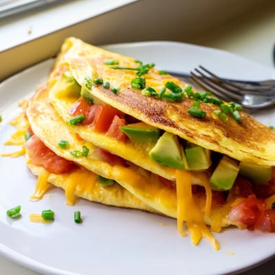 Creamy Avocado Cheese Omelette
