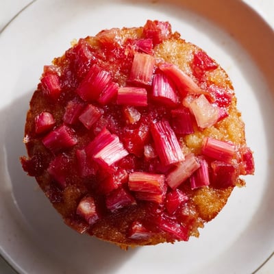 Upside Down Rhubarb Muffins